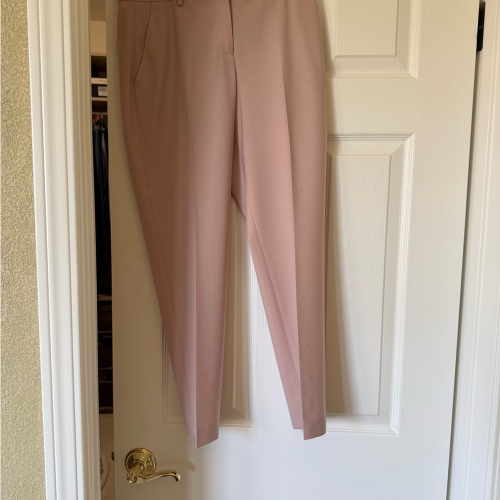 Theory Dusty Rose Tailored Ankle Trousers